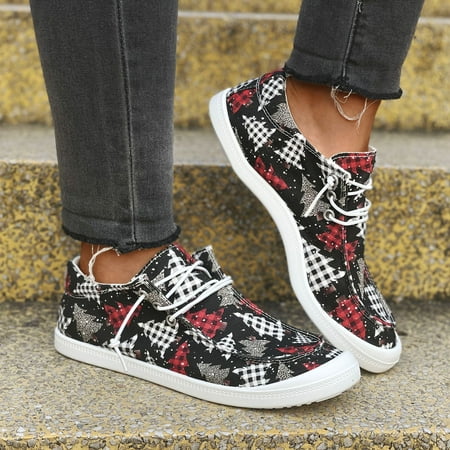 

Cathalem Sandals for Women Size 8 Ladies Fashion Exquisite Christmas Print Lace Up Round Head Comfort Flat Womens Sandals Size 8 Red 7.5