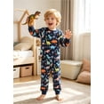 thumbnail image 2 of Aideaone 2-Piece Toddler Boys Pajamas Set Kids Pjs Long Sleeve Tees & Pants Printed Kids Sleepwear 2-6T, 2 of 6