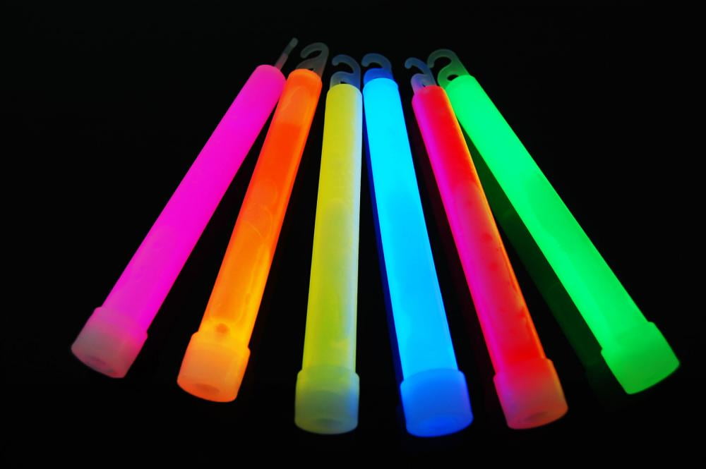 DirectGlow 6 Ct Assorted Jumbo 6 Inch Safety Glow Sticks Bright Neon