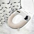 thumbnail image 5 of Kugisaki Flock Bathroom Toilet Seat Cover Pads- Soft Warmer Toilet Seat Cushion Cover Washable Cloth, Easy Installation Comfortable Toilet Lid Seat Cover, 5 of 8