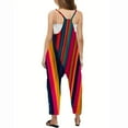 thumbnail image 3 of Odeerbi 5-14 Years Kids Girls Summer Jumpsuit Colorful Striped Camisole Romper Casual Overalls Bib Overall Pantss with Pockets, 3 of 6