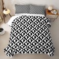 thumbnail image 2 of Castle Fairy Minimalism Heart Check Quilt King 3 Pieces,Retro Geometric Heart King Coverlet Set,Black White,1 Bedspread and 2 Pillowcases, 2 of 7