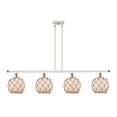thumbnail image 1 of Innovations 516-4I-WPC-G121-8RB-LED Farmhouse Rope 3 Light Island Light part of the Ballston Collection, White and Polished Chrome, 1 of 1