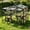 Black, variant on AUU Large Outdoor Cat Enclosure for 6–10 Cats – Metal Catio with Weatherproof Roof, 6 Platforms, Climbing Ramp, Resting Box, Scratching Post & Storage Shelves