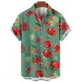 thumbnail image 1 of Chemise d'Été Imprimée 3d Grenade Fleur pour Hommes Manches Courtes Tropicales Décontractées Extérieur Rue Blouse Surdimensionnée à Boutons, 1 of 5