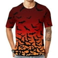 thumbnail image 2 of T Shirt For Men Bats Sunset Man Spooky Halloween Print Streetwear Summer Harajuku Tee Shirt Short-Sl, 2 of 7