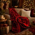 thumbnail image 3 of Red Roses Cluster with Black Shadow Petals, Romantic Gothic Floral Motif for Flower Lovers, Valentine's Day Gift, Soft Flannel Blanket for Bedroom and Guest Room, Elegant Home Decor, 3 of 9