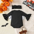 thumbnail image 4 of Aihuaihua Baby Girls Bodysuits Halloween Bat Long Sleeve Romper Comfortable Stretchy Outfit for Toddlers for Parties and Festivals Size 9-12 Months Black, 4 of 8