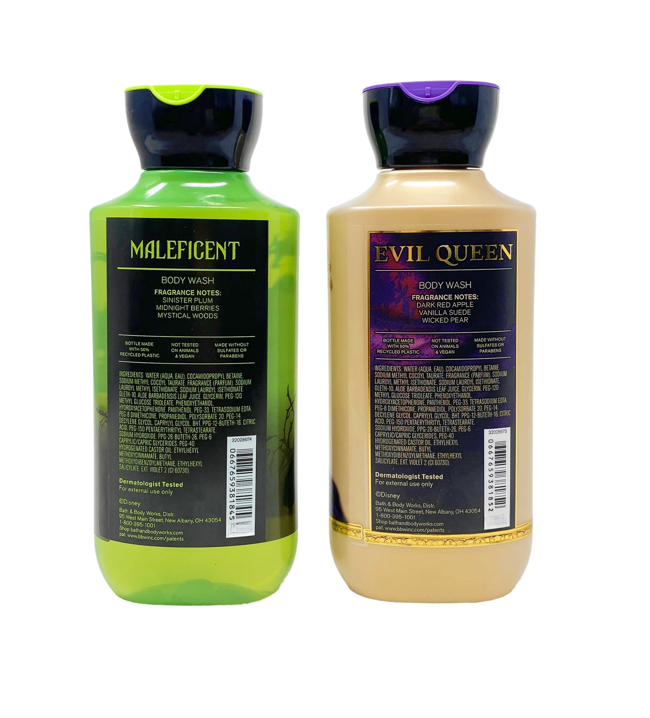 Bath & Body Works Disney Villains Collection - 2 Pack Body Wash - Maleficent and Evil Queen with a Natural Oats Mini Soap
