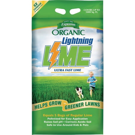 Espoma Organic Lightning Lime, Fast Acting Pelletized Lime for Soil pH Correction on Lawns & Gardens. 30 lb. Bag Covers up to 5,000 Sq. Ft. Pack of One