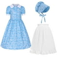 thumbnail image 2 of Économies d'Été! HVOBTTY Robe Douce Décontractée à Manches Courtes pour Fille, Robe à Manches Courtes pour Enfants à Imprimé, Col Ras du Cou, Robe Habillée Décontractée, Vêtements Bleu 145, 2 of 5