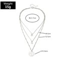 thumbnail image 3 of Collier Multicouche Femme Cœur Élégant Collier Clavicule Pendentif Chaîne Collier, 3 of 10