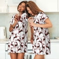 thumbnail image 4 of Fotbe Christmas Plaid Moose Bata de Dormir para Mujer con Estampado, Camisón de Algodón de Manga Corta, Ropa de Dormir Casual, 4 of 6
