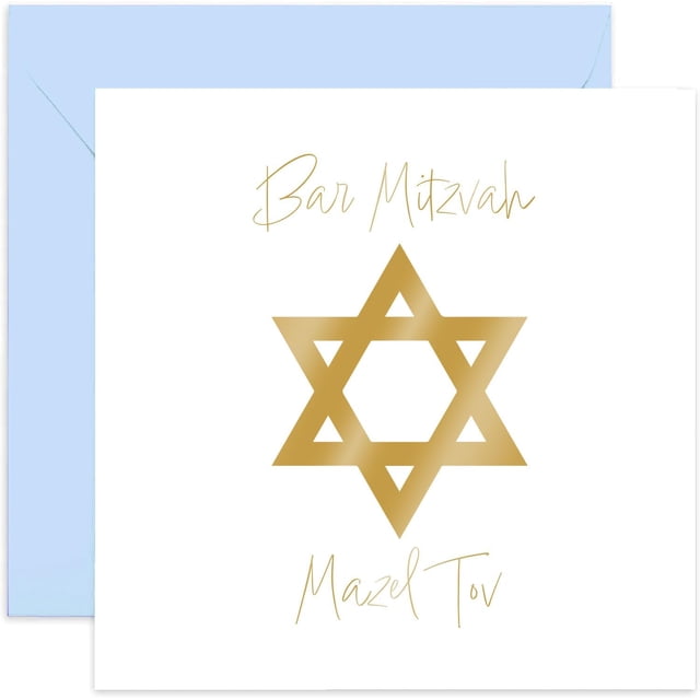 Tarjeta de felicitación Old English Co. Bar Mitzvah para niños con sobre