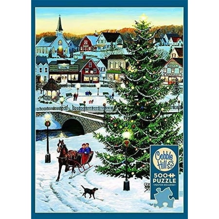 Cobble Hill 500 Piece Puzzle - Village Tree - Sample Poster Included