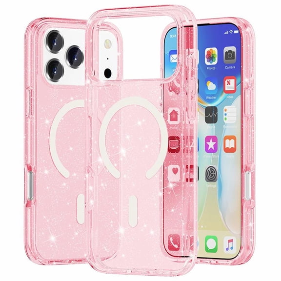 Crystal Glitter Fusion Case with MagSafe for iPhone 17 Pro - Pink