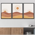 thumbnail image 3 of wall26 Framed Canvas Print Wall Art Set Mid-Century Ocean Sunset Sun Horizon Nature Abstract Illustrations Modern Art Bohemian Decorative for Living Room, Bedroom, Office - 24"x36"x3 Black, 3 of 5
