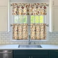 thumbnail image 3 of Fall Kitchen Curtains 24 Inch Short - 3 Panel Set, Autumn Harvest Print, Rod Pocket Window Treatment for Thanksgiving, Farmhouse, Cafe, Living Room - Machine Washable, 3 of 6