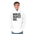 thumbnail image 4 of Worlds Okayest Bro Sibling Brother Hoodie Hooded Sweatshirt Men Brisco Brands L, 4 of 5