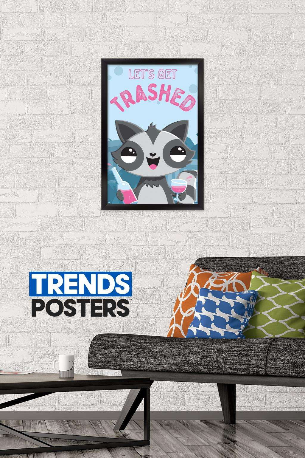 Let's Get Trashed Wall Poster, 14.725" x 22.375", Framed