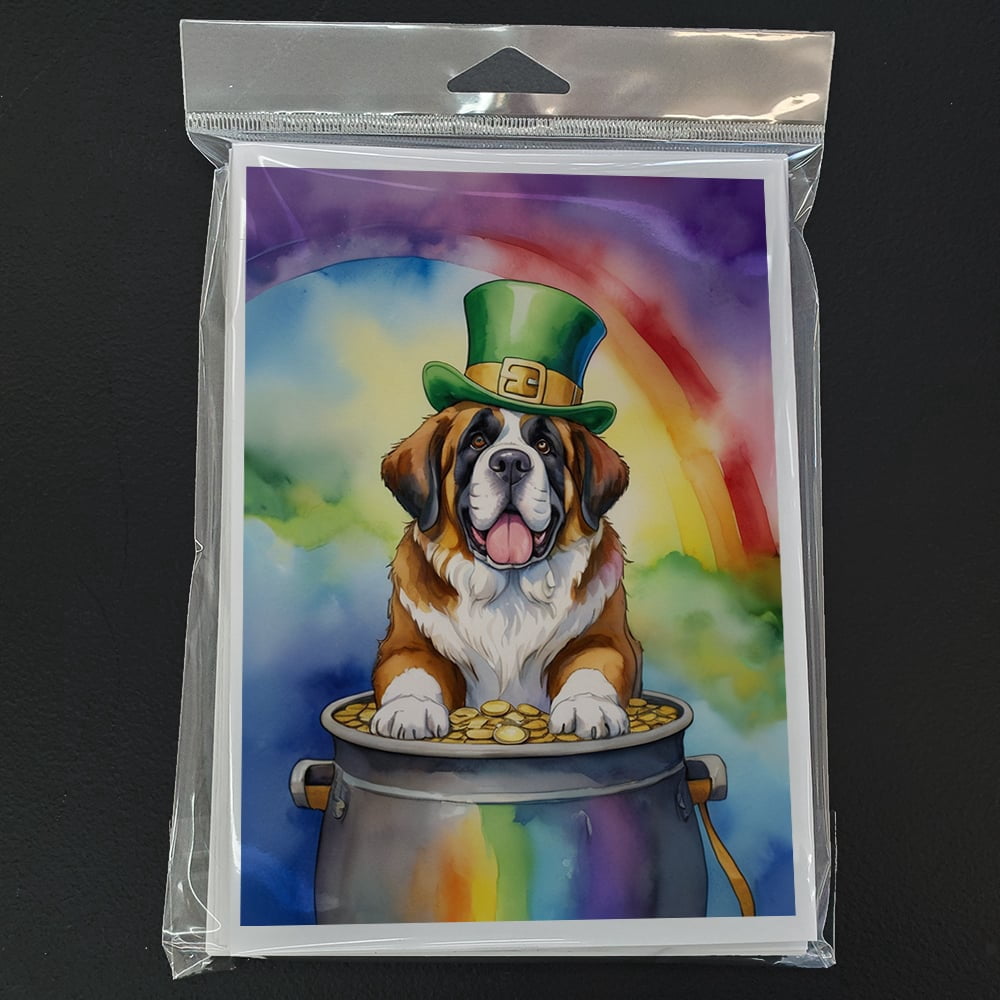 Saint Bernard St Patrick's Day Greeting Cards Pack of 8 7 in x 5 in