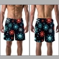 thumbnail image 3 of luoweisi Men's Beach Shorts Quick Dry Swim Trunks with Mesh Lining Christmas Snowflakes L, 3 of 5