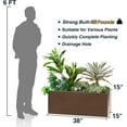 thumbnail image 6 of Metallic Heavy Long and Large Outdoor/Indoor Planter Box, 38”Lx15”Wx15”H, 40Pounds, Espresso, 6 of 8
