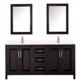 thumbnail image 3 of Wyndham Collection Daria 72" Wood & Carrara Double Bathroom Vanity in Espresso, 3 of 5