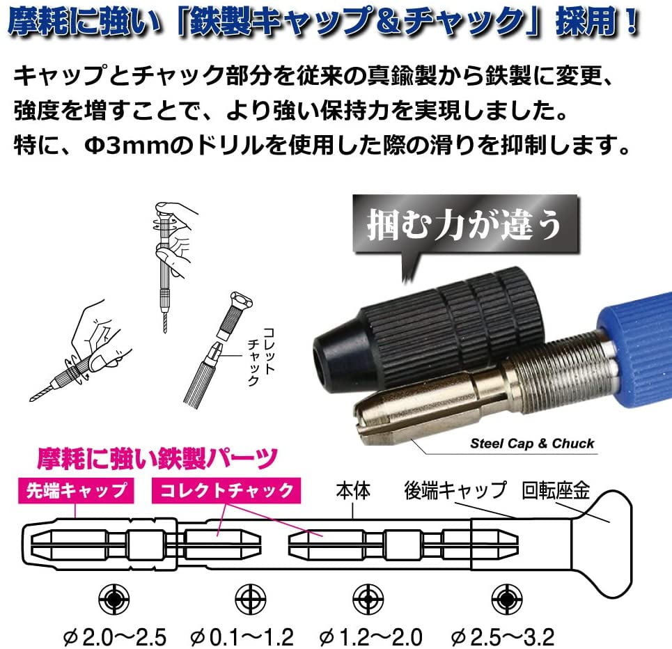 for Plastic Model Tool GH-PB-98ST GodHand Power pin Vise body Only 