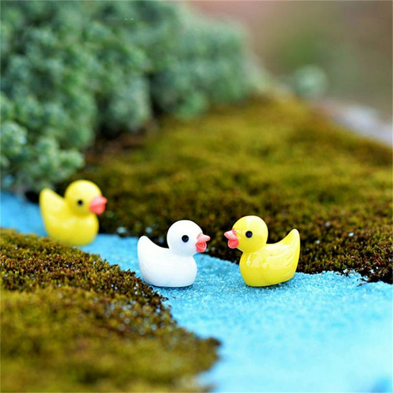  150 Pieces Mini Resin Duck Miniature Figures Micro Fairy Garden  Landscape Aquarium Dollhouse Ornament Potted Plants Decoration DIY Slime  Charms for Christmas Birthday Party (100Yellow+50Multicolor) : Toys & Games
