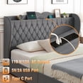 thumbnail image 4 of Danolapsi 46.1" Velvet Upholstered Platform Bed Frame, King, 4 of 8