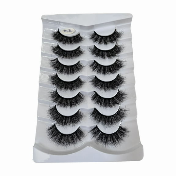 Dramatic Eyelashes 7 Pairs Soft Layered Lengthened Thick False Lashes 20MM Wispy Pack for Eye Enhancements