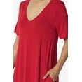 thumbnail image 5 of TheMogan Women's S~3X Soft Jersey Oversized V-Neck Short Sleeve Maxi Dress W Pocket, 5 of 6