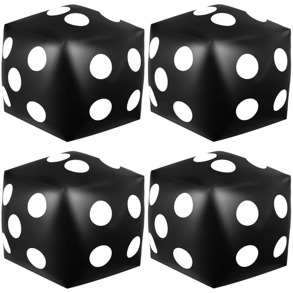 4 dados inflables Mototo Jumbo, 32 cm, color negro