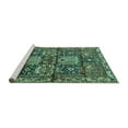 thumbnail image 2 of Ahgly Company Machine Washable Indoor Rectangle Persian Turquoise Blue Traditional Area Rugs, 7' x 9', 2 of 4