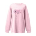 thumbnail image 4 of purcolt Breast Cancer Awareness Sweatshirt Women Crewneck Oversized Pink Ribbon Graphic Sweatshirt Breast Cancer Survivor Long Sleeve Sweatshirt Tops, 4 of 4
