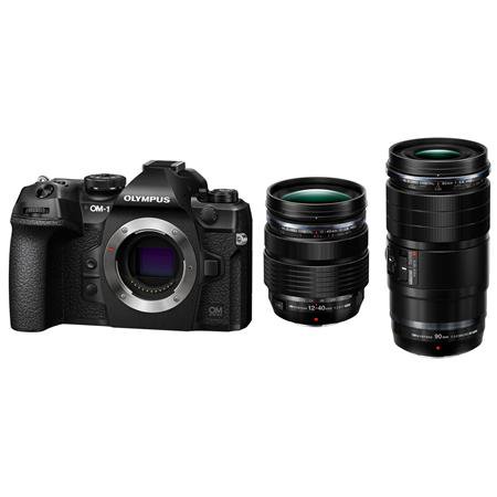 OM-1 Mirrorless Digital Camera with M.Zuiko Digital ED 12-40mm f/2.8 PRO II Lens Kit  90mm Macro Lens