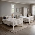 thumbnail image 4 of From the Tree Furniture Twin Over Twin Solid Wood Bunk Bed with Ladder, Guardrails, and Headboards, White Finish, 4 of 11