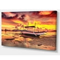 thumbnail image 2 of Beautiful Boat under Yellow Sky - Modern Seashore Canvas Art, 2 of 3