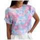 thumbnail image 1 of Blusas de Manga Corta para las Mujeres Impresas Cuello Redondo Sudadera Casual, Blusas para las Mujeres Casual, 1 of 6