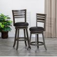 thumbnail image 5 of DTY Indoor Living Granby 4-Slat Back Fabric Swivel Stool, 30" Bar Height, Weathered Gray Finish, Charcoal Fabric Seat, 5 of 10