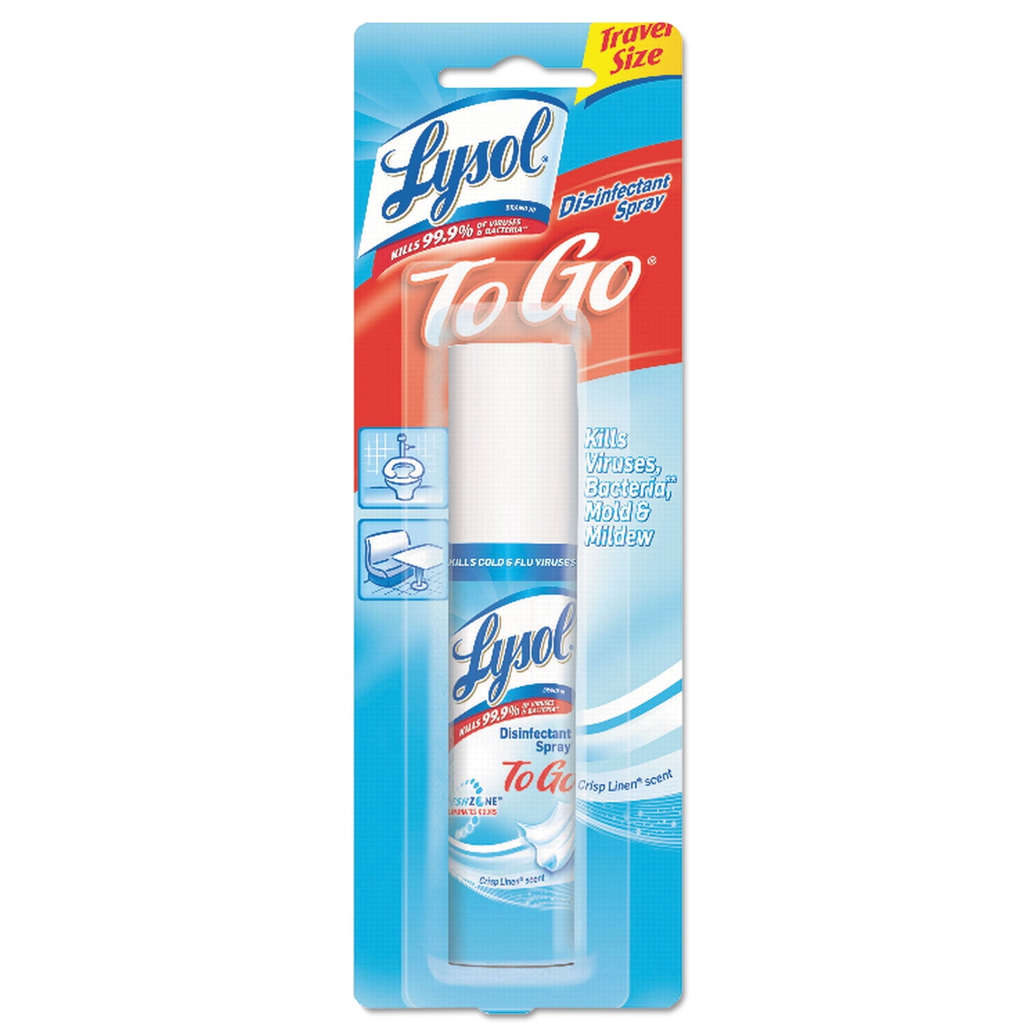 Lysol Disinfectant Spray To Go Crisp Linen 1oz Aerosol 79132CT