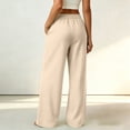 thumbnail image 5 of Resicozy Womens Wide Leg Sweatpants High Waisted Baggy Drawstring Joggers with Pockets Casual Lounge Wear Khaki L, 5 of 5