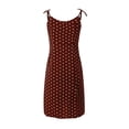 thumbnail image 5 of Vestido floral con encaje y estampado de lunares para mujer: gasa, largo hasta la rodilla, verano, playa y bodas, informal a formal, 5 of 5