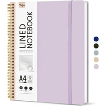 PrimeCook Shop Spiral Lined Notebook, 8.5"x11" Notebooks for Work, Large A4 Journal for Women & Men, College Ruled Journaling Notebook for Writing, Plastic Cover Spiral Journal, Lilac