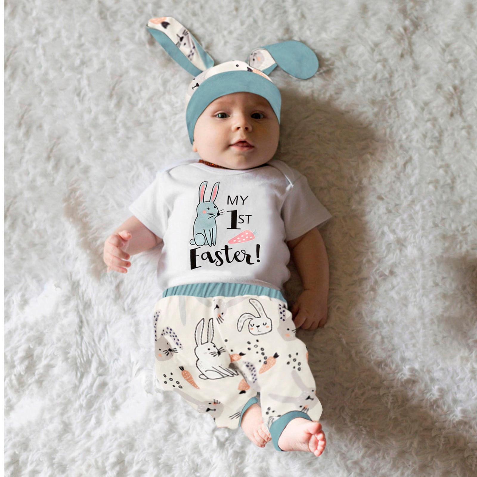 Baby clothes for girls Infant Baby Boys Girls Easter Rabbit Printed ...