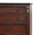 thumbnail image 2 of Benjara Miri 51 Inch 6 Drawer Tall Dresser Chest, Brass Carved, Cherry Oak Brown, 2 of 5