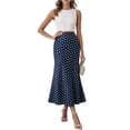 thumbnail image 3 of Long Skirts for Women Comfort Waist Floral A Line Skirts Summer Lightweight Wedding Guest Party Causal Skirts, 2XL, 3 of 8