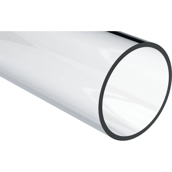 Tube Rond Rigide en Polycarbonate, Clair, 1-1/4 Pouces ID x 1-1/2 Pouces OD x 12 Pouces L (Lot de 2)