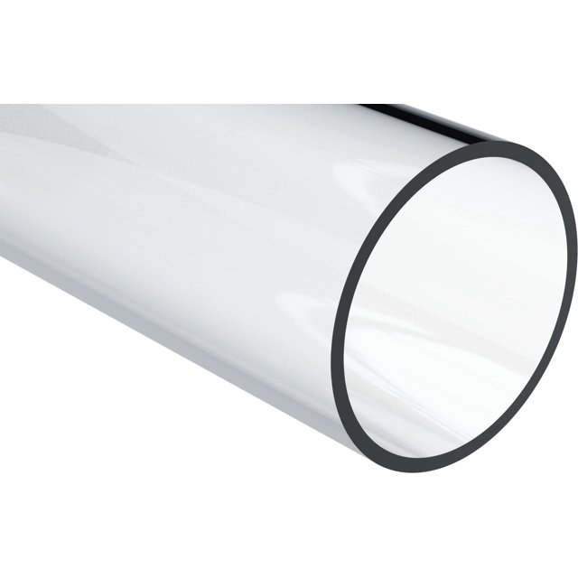 Tube Rond Rigide en Polycarbonate, Clair, 1-1/4 Pouces ID x 1-1/2 Pouces OD x 12 Pouces L (Lot de 2)